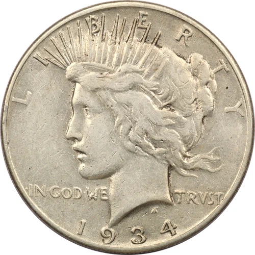 1934-S Peace Silver Dollar $1, Extremely Fine XF