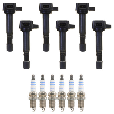 Denso 6 Ignition Coil 6 Bosch Platinum Spark Plugs Kit For MDX Pilot 3.5 V6 SOHC