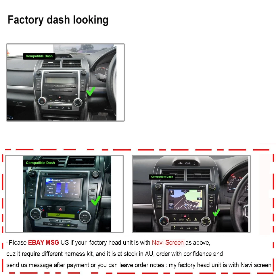10'' Wireless Carplay 8Core 64G Head Unit Car Stereo For Toyota Camry 2012-2017 - image 2 of 4