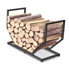 Firewood Rack Outdoor Indoor,31 Inch Firewood Holder,2.58ft Heavy Duty Black