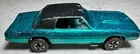 Vintage Hot Wheels Redline 1967 Aqua Custom T Bird Hong Kong Black Roof Gray Int