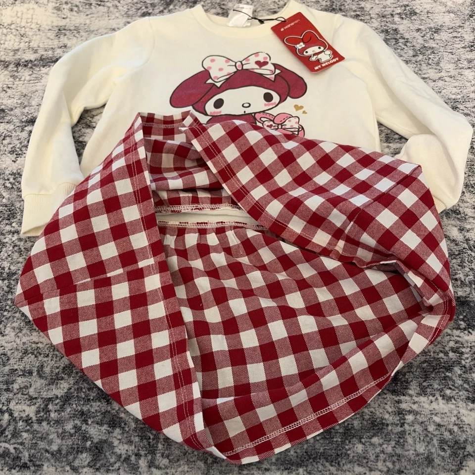 2016 Vestido Suéter Sanrio Girls Hello Kitty A Cuadros My Melody Talla 6/7 Nuevo Foto 4 de 4