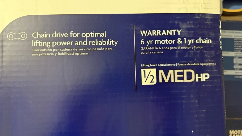 Chamberlain 1/2HP Heavy Duty Chain Drive Garage Door Opener +Remote D2101 *NEW* - Image 4 of 4