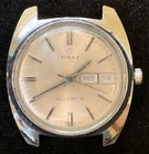 Vintage Timex Quartz Stainless Day Date Man’s Wristwatch Not Working