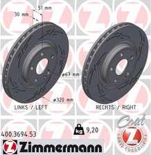 2x Bremsscheibe BLACK Z ZIMMERMANN 400.3694.53 für MERCEDES CLA C117 KLASSE W176