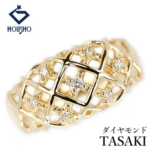 TASAKI Pearl diamond ring K18 yellow gold Check watermark Used 909275