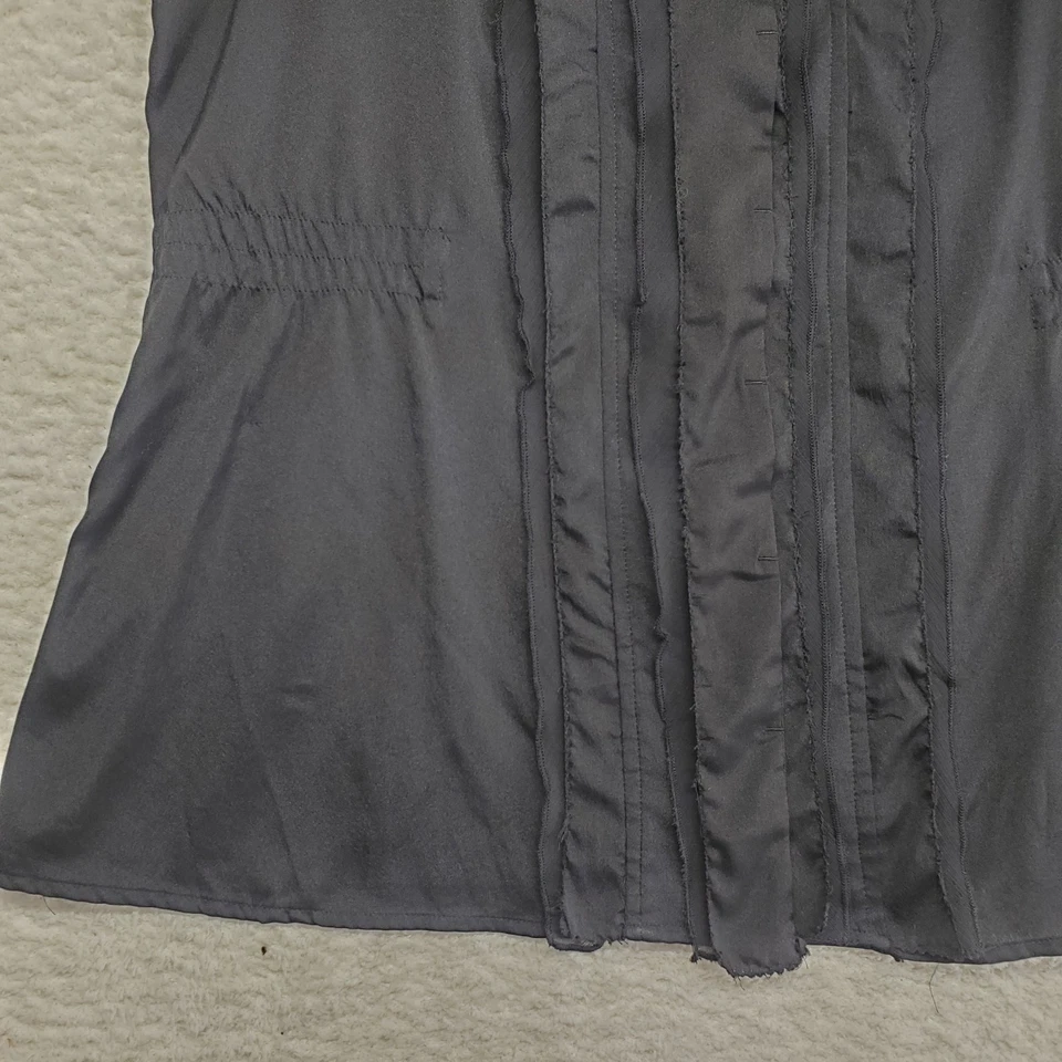 Top para mujer Converse One Star XL negro con volantes sin mangas gótico sedoso caprichoso Foto 3 de 4