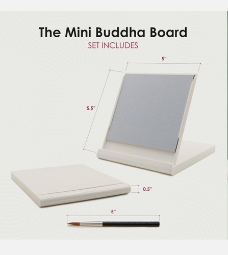 Mini Buddha Board Art Set: Water Drawing Writing Board w/Mini Water Brush WHite - Picture 3 of 7