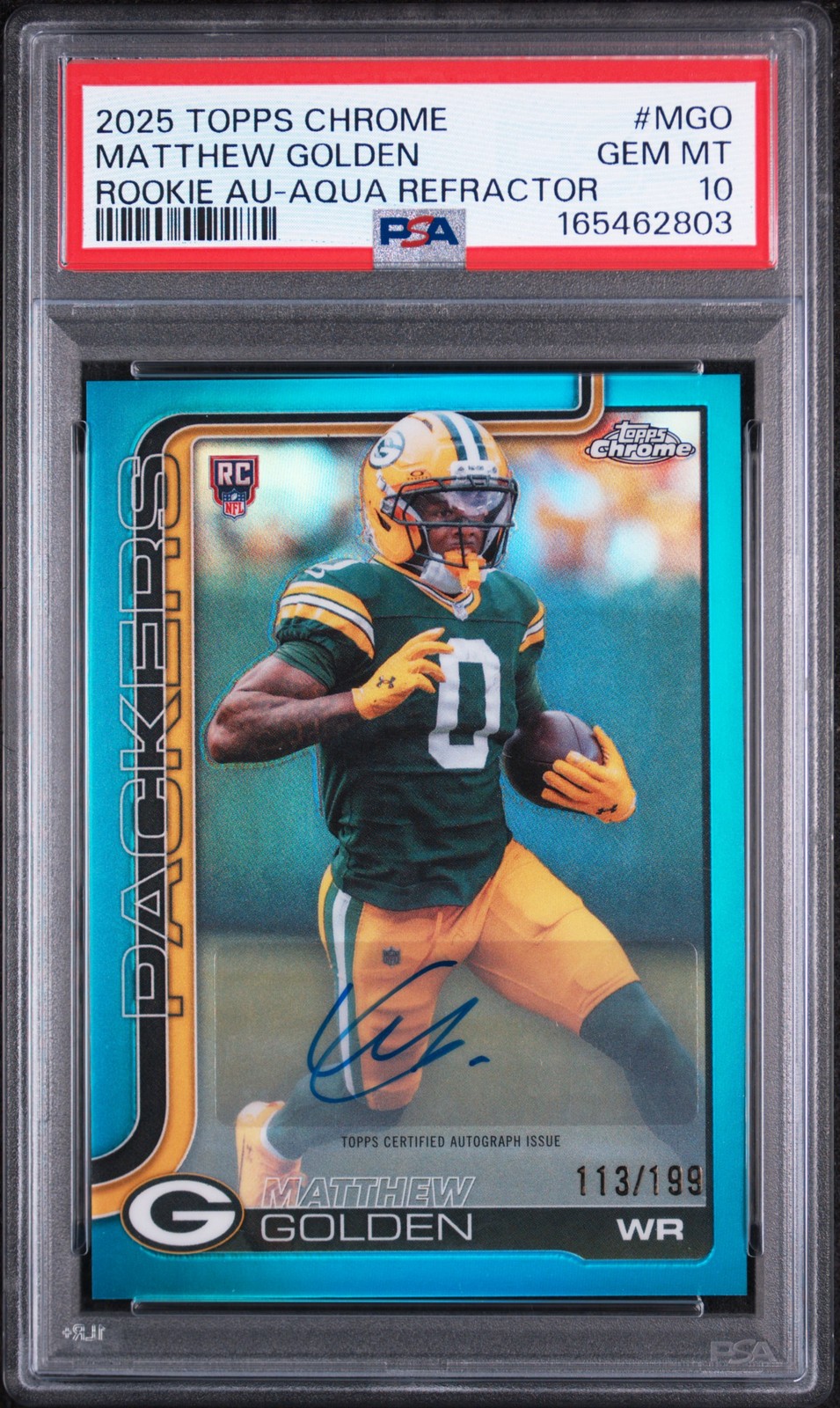 Matthew Golden Topps Chrome Rookies Autograph #MGO Aqua Refractor