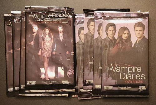 10 PACK LOT OF VAMPIRE DIARIES LOVE SUCKS SEASONS #3 & #4 TRADING CARDS UNOPENE