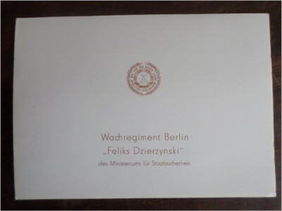 DDR Urkunde Stasi Wachregiment Berlin FDz MfS Ministerium für Staatssicherheit