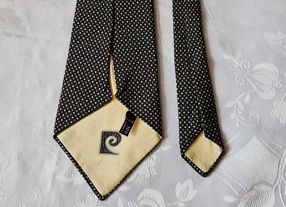 CABALLEROS ITALIA VINTAGE AUTÉNTICO PIERRE CARDIN ARTE GEOMÉTRICO SEDA HOMBRE CORBATA CUELLO Foto 3 de 4