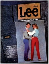 LEE ULTRA CORD PANTS Vintage 1980's 8.25" X 11" Magazine Ad M65