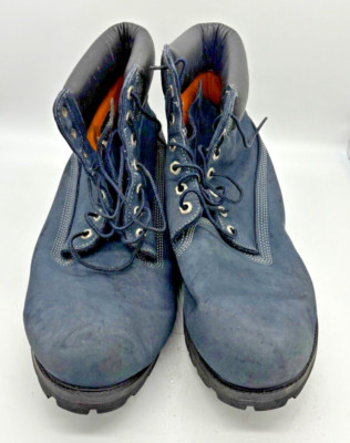 Timberland Leather Boots soft toe Blue suede color lightly used No Box Men 13