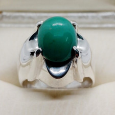Natural Green Turquoise Stone Ring Sabz Feroza Ring Vintage 30 Years Old Feroza