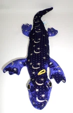 Classic Toy Co. Gecko Lizard Plush Purple White with Gold Stars and Moons 19"