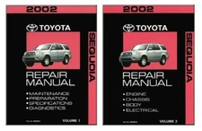 2002 Toyota Sequoia Shop Service Repair Manual Book Engine Drivetrain OEM