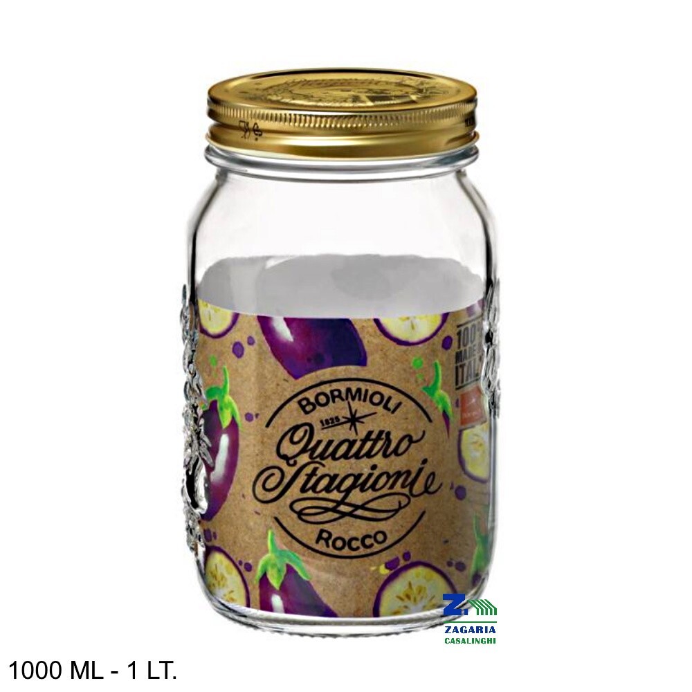 VASO BOCCACCIO 1000 ML QUATTRO STAGIONI 1 LT CON TAPPO PER SALSE CONSERVE