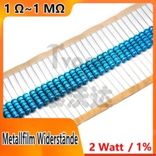 Metallfilm Widerstände 2 Watt Widerstand ±1% 1 Ohm 2,2Ohm~1M Ohm 24-Wert Auswahl