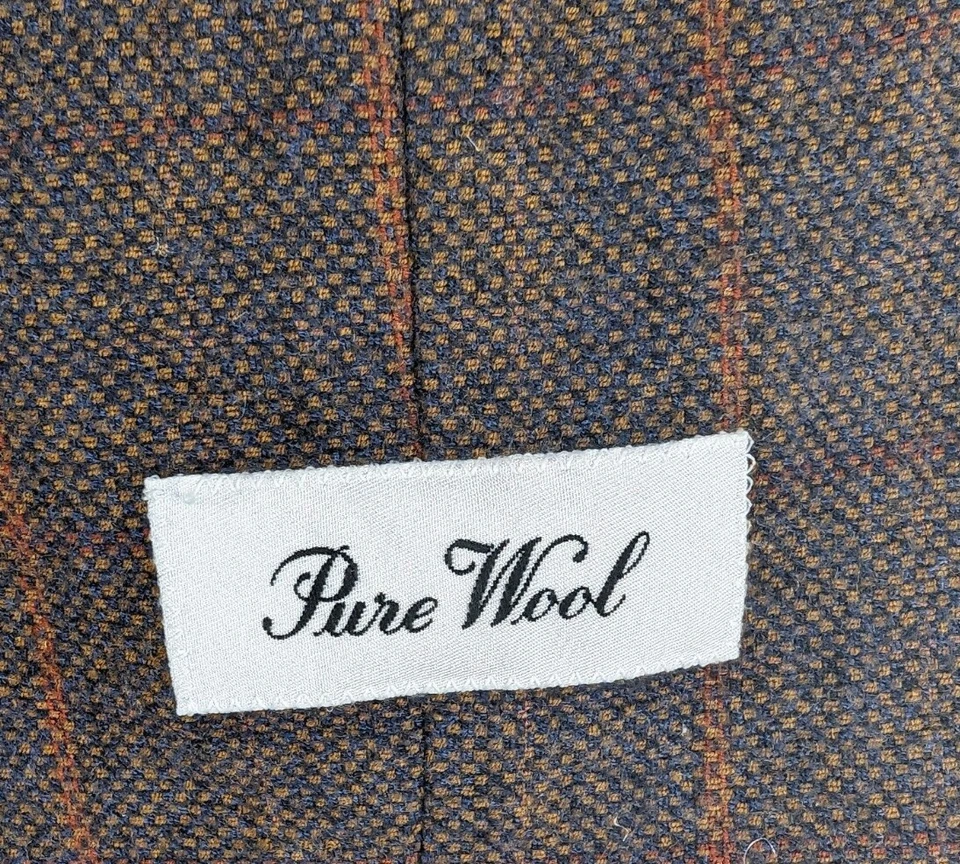 Chaqueta Blazer Cerruti 1881 Marrón Franela Cuadros Vintage Resistente 40" París Foto 4 de 4