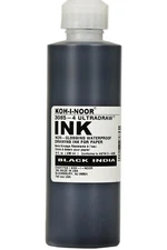 Koh-I-Noor Ultradraw Pigment-Based Ink, 8 Oz. Bottle, Black
