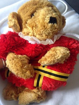 VINTAGE MERRYTHOUGHT Beefeater roter MUFF Kinderspielzeug SAMMLERSTÜCK Bär Handtasche