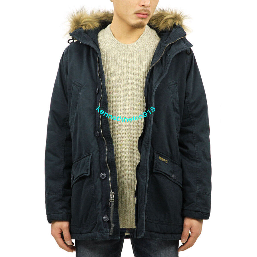 ABERCROMBIE & FITCH B-9 SHERPA LINED PARKA JACKET COAT NAVY ABERCROMBIE & FITCH B-9 SHERPA LINED PARKA JACKET COAT NAVY