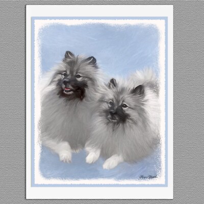 6 Keeshond Wolfspitz Keeshonden Dog Blank Art Note Greeting Cards