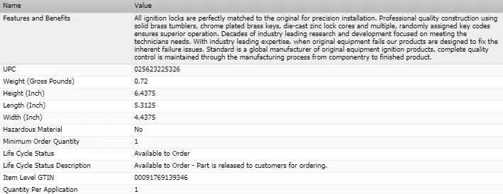STANDARD Ignition Lock Cylinder with Keys for 1990 GMC C5000 TOPKICK Foto 2 de 4