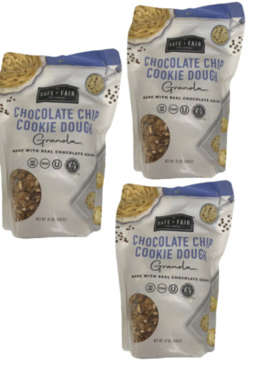 (3 Pack) The Safe + Fair Food Co Granola Chocolate Chip Cookie Dough 12 Oz