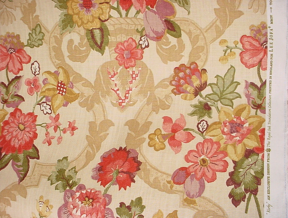3-1/2Y Lee Jofa 2004092 Kirby Print Straw Floral Drapery Upholstery Fabric - Image 2 of 4