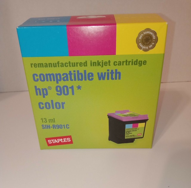 Staples Remanufactured Ink Cartridge Replacement for HP 901 Tri Color