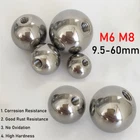 M6 M8 Half-hole Thread Ball Bearing Round Balls Dia 9.5-60mm 304 Stainless Steel