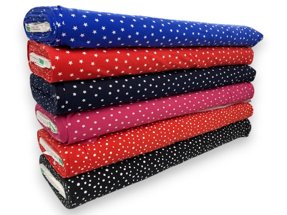 Ladies Cotton Jersey Fabric 4 Way Stretch Knit Floral Dressmaking Material - Изображение 3 из 4