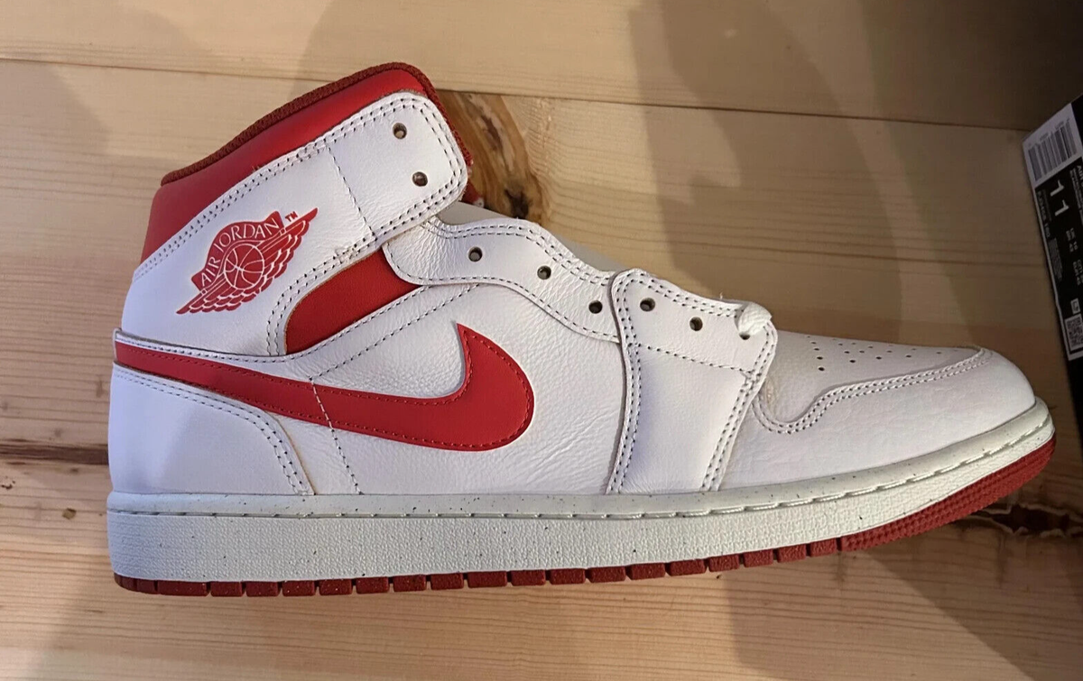 Nike Air Jordan 1 Mid White Dune Red Sneakers Size 11 51uMayw-9wL.jpg_BO30,255,255,  main image 4