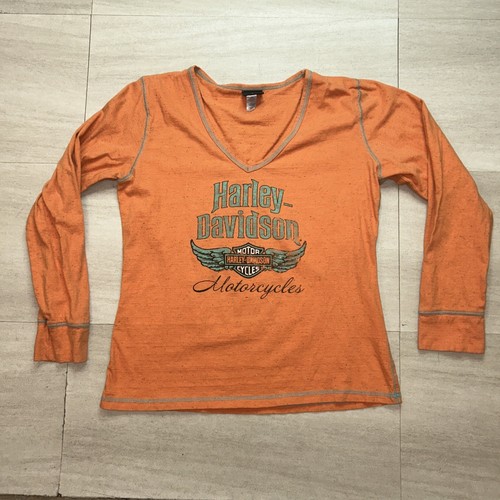 HARLEY DAVIDSON Damen Langarmshirt XXL Oregon Coast Highway 101 ORANGE