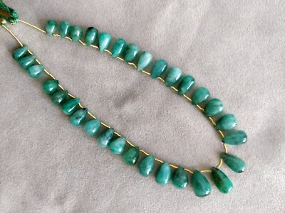 Loose Emerald smooth Teardrops matching lay-out Side-Drilled plain Briolettes