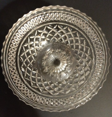 Wexford Vintage Anchor Hocking Compote Candy Dish Footed Scallop Rim Diamond... - Picture 2 of 5