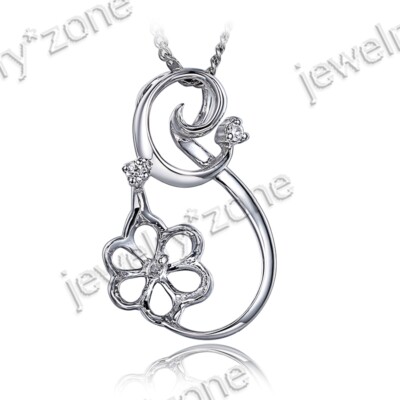 Diamond Jewelry 10mm Round Cut Semi Mount 10k White Gold Unique Wedding Pandant