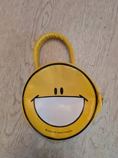 90's Vintage Vinyl Smiley Face Clutch Bag by Chocolate Creative Products Inc.