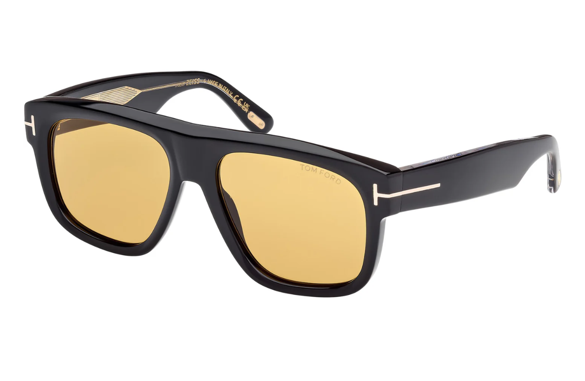 TOM FORD TF 1201 ICON collection Sunglasses 01E Black/Amber lenses