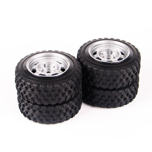 Pneus Route 68x27mm Pour Voiture RC 1/10 - Compatible Traxxas, HSP, Tamiya - Neuf Avec écrous 12mm