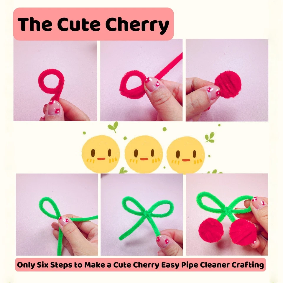 200 piezas limpiadores de tuberías rojos suministros artesanales a granel 12 pulgadas x 6 mm Foto 4 de 4