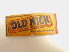 vintage "Old Nick" chocolate candy bar advertising match book