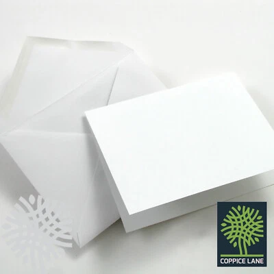 COPPICE LANE A5 C5 Premium White Card Blanks with Envelopes - Pre Creased - Crafts Cardmaking
