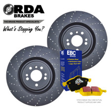 RDA8452 CROSS DRILLED REAR BRAKE ROTORS + PADS for MERCEDES-BENZ AMG GLA45 X156 