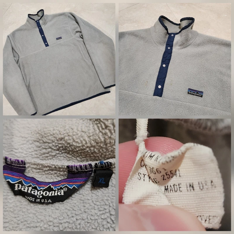 patagonia vintage 80s usa made snap t fleece pullover jacket