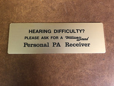 Williams Sound Sign Hearing Assistance Available Ada Wall Plaque