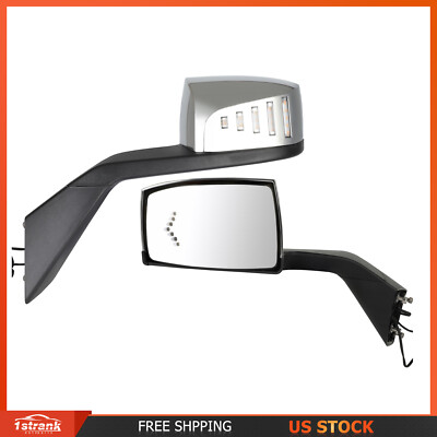 Left+Right Two Side Hood Mirror Signal Light For Volvo VNL Truck 2004 2005-2017