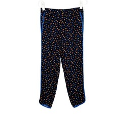 Madewell Black Floral Pull On Track Pants Womens Size XS Ankle